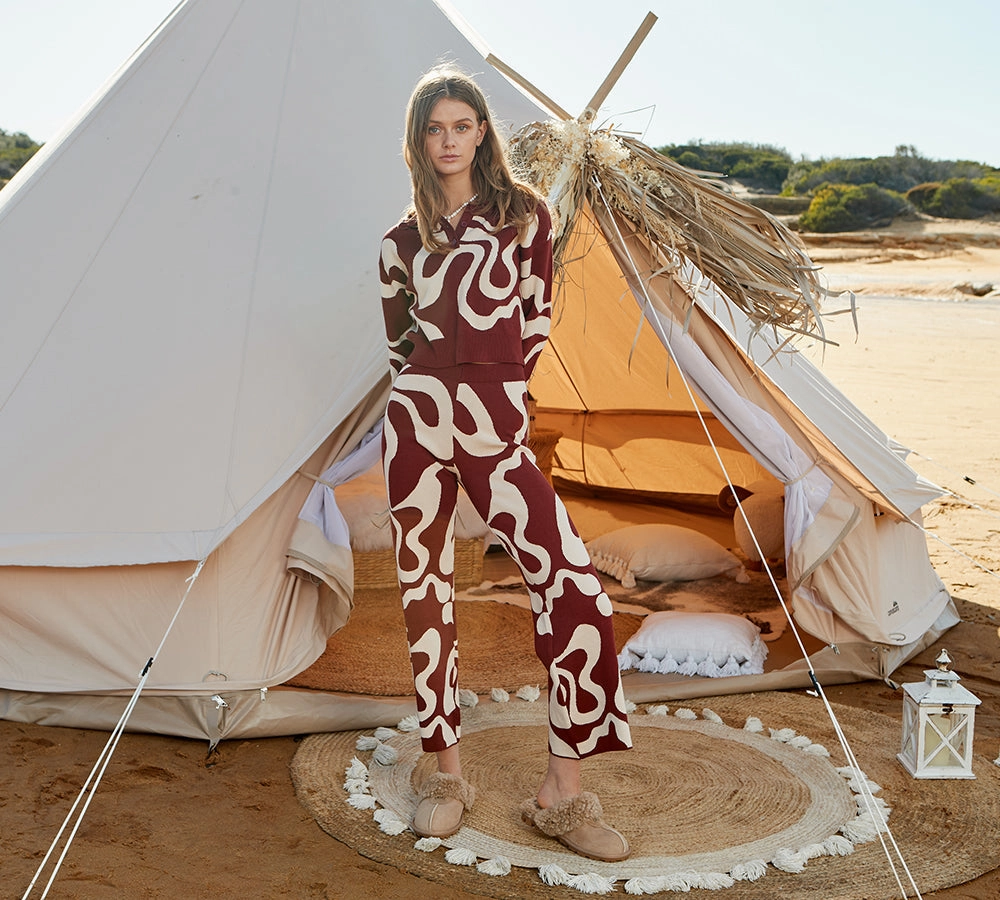 UGG Slippers Double Faced Sheepskin Wool Waffle Curly