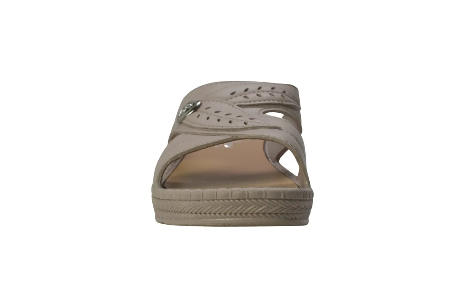 Tecs Womens Low Heel Slip On Beige Sandals Shoes Espadrilles Picon