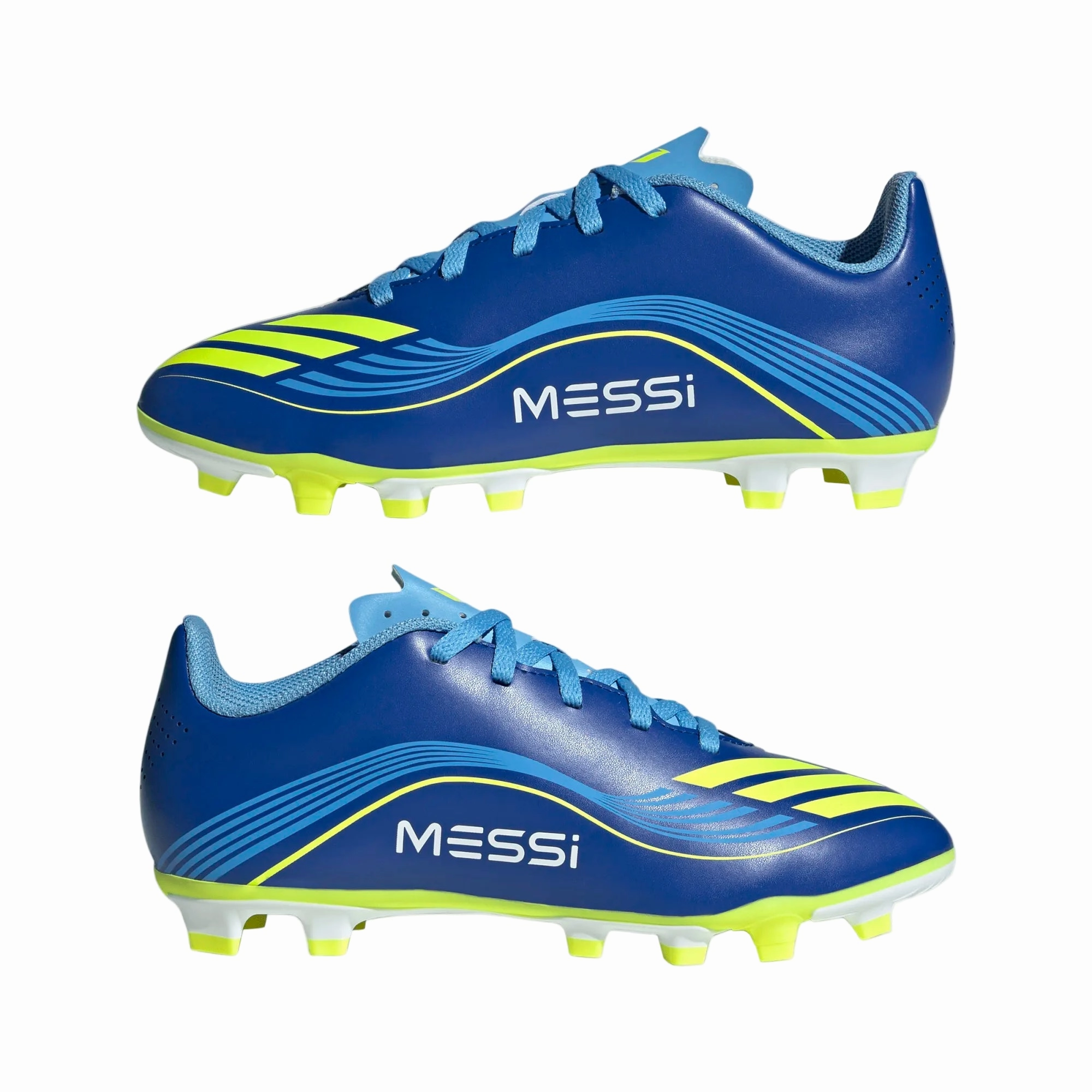 Soccer Cleats F50 Adidas Junior Football Boots F50 Messi Club FG/MG J Royal Blue/Yellow/Blue