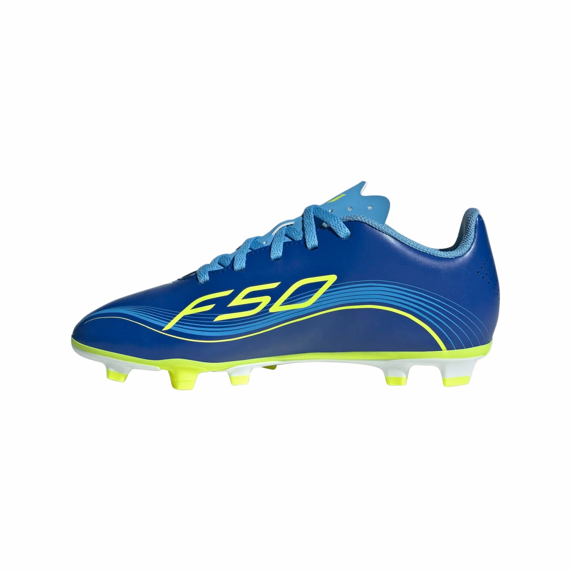 Adidas Junior Football Boots F50 Messi Club FG/MG J Royal Blue/Yellow/Blue Good Cheap Soccer Cleats