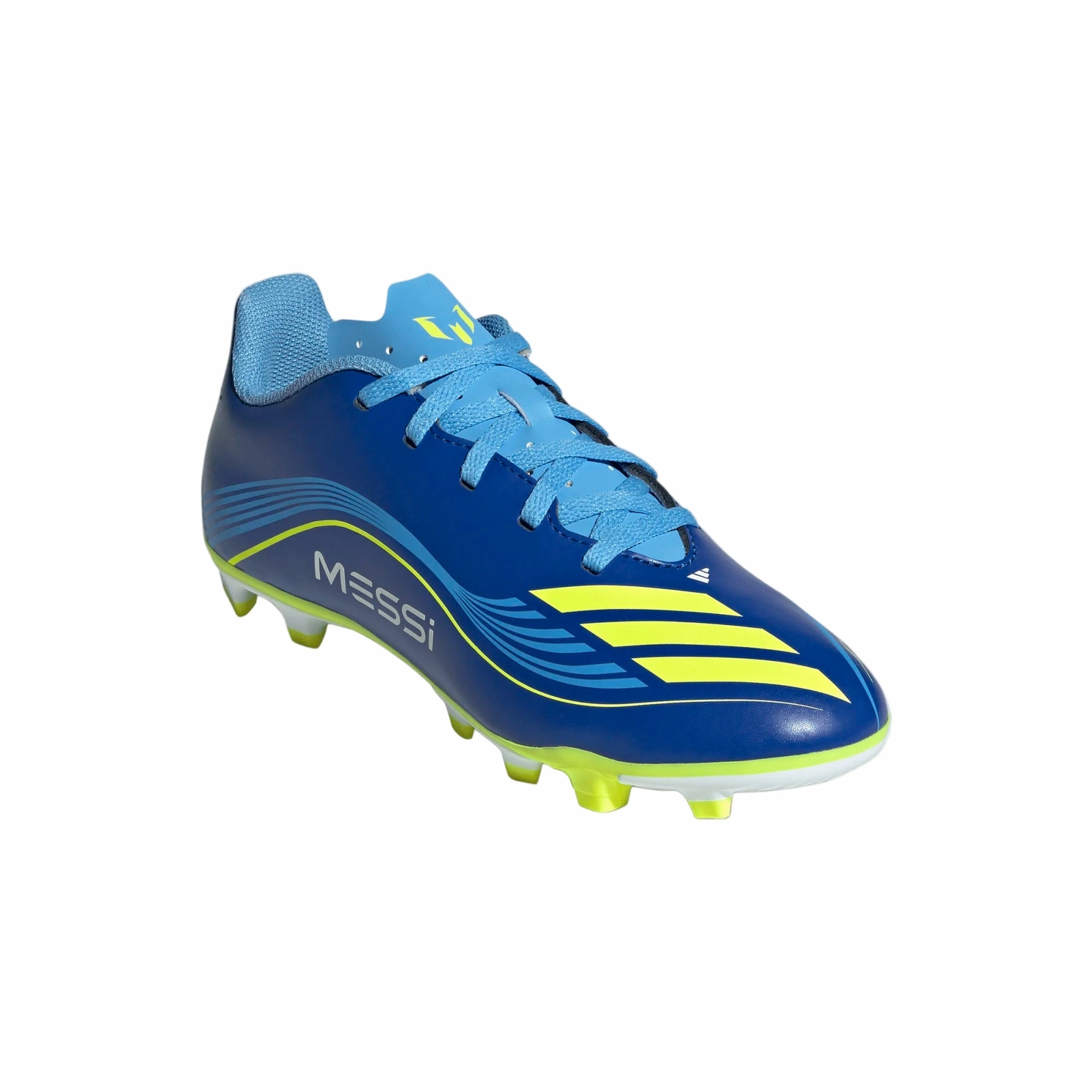Adidas Junior Football Boots F50 Messi Club FG/MG J Royal Blue/Yellow/Blue Vitike Soccer Cleats