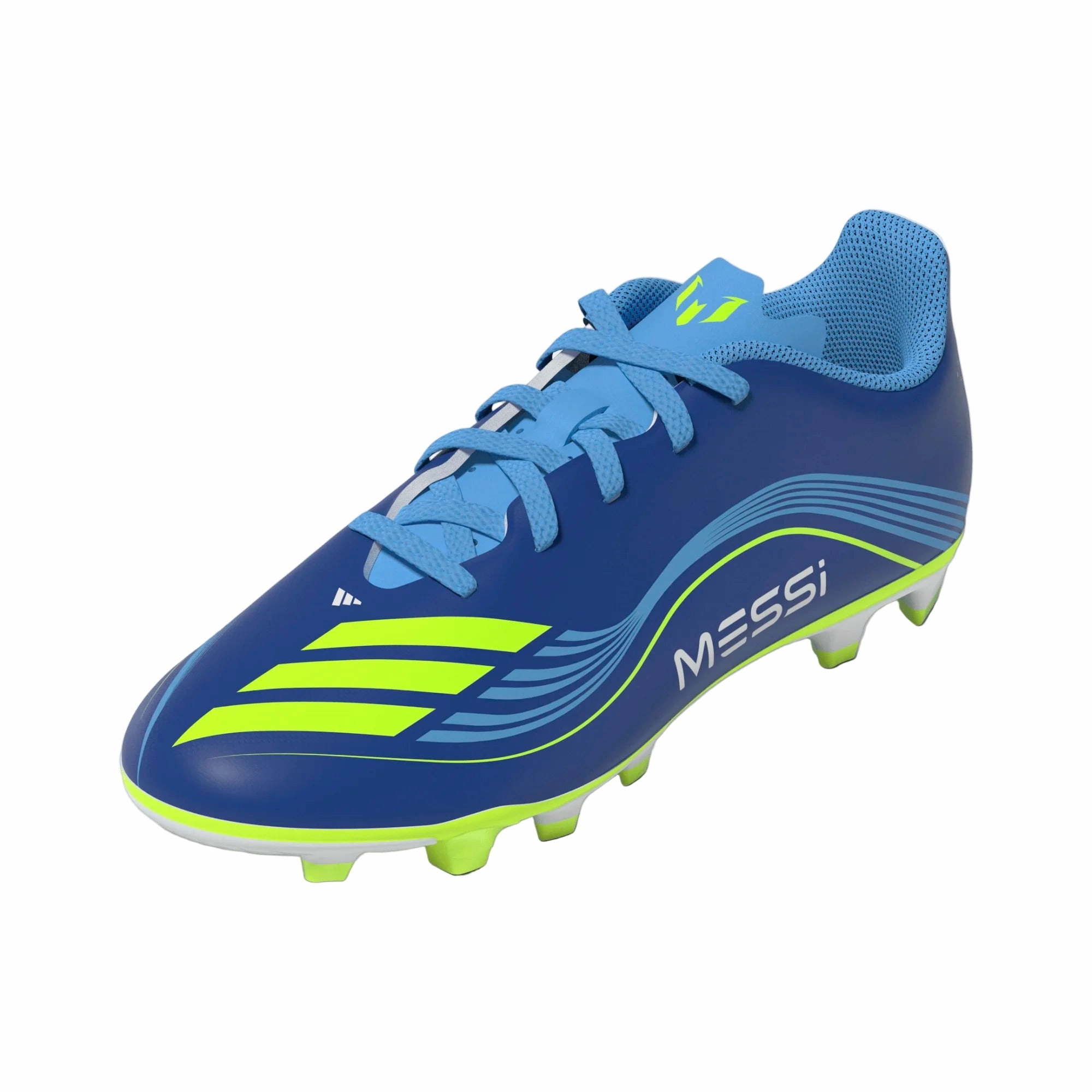 Soccer Cleats Elite Adidas Junior Football Boots F50 Messi Club FG/MG J Royal Blue/Yellow/Blue