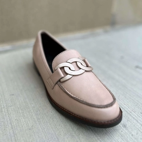 Ara - Kyle in Nude Leather Twisted X Loafers