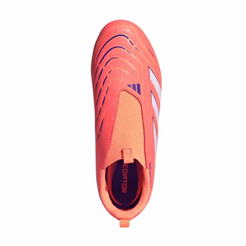 Design Soccer Cleats Adidas Junior Football Boot Predator League LL FG/MG Signal Coral/Cloud White/Beam Orange