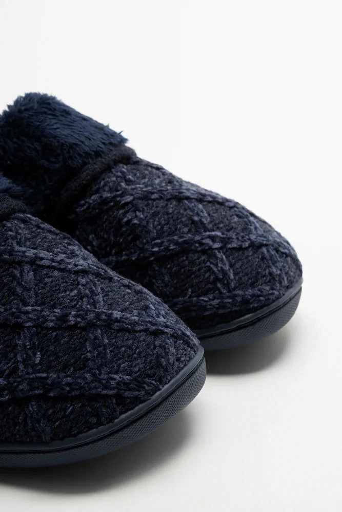 Punk Slippers Knit Slippers Navy