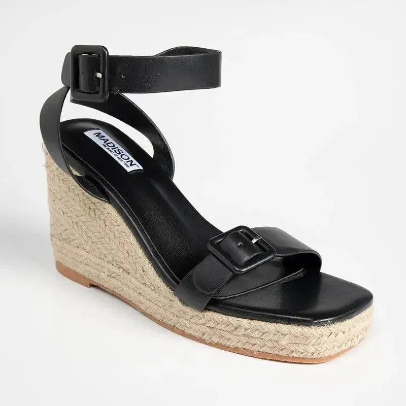 Marc Fisher Platform Espadrilles Madison Annabella Espadrille Wedge - Black