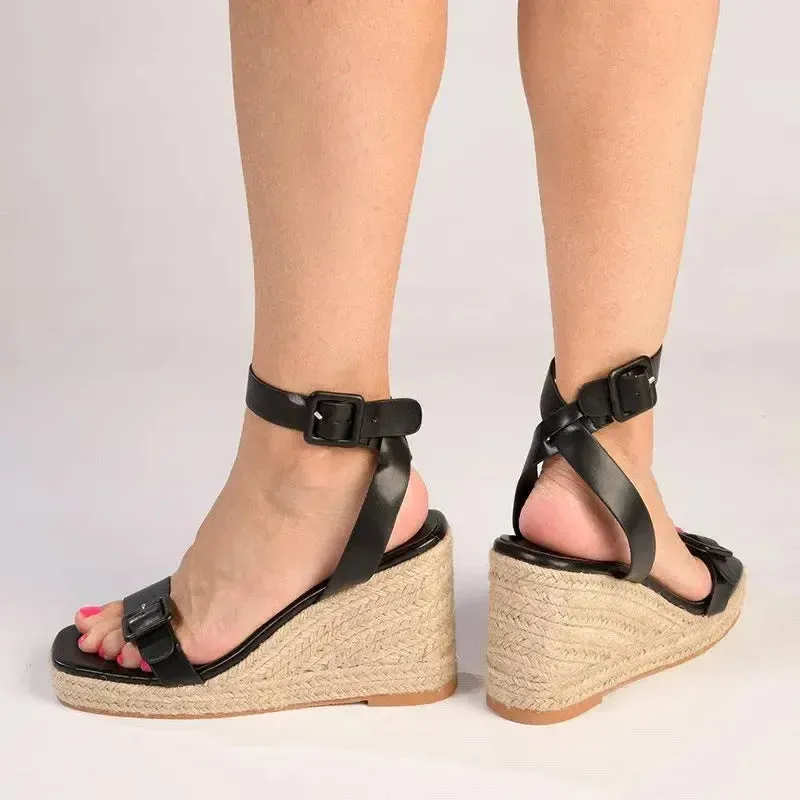 Sam Edelman Mackie Mary Jane Espadrille Madison Annabella Espadrille Wedge - Black