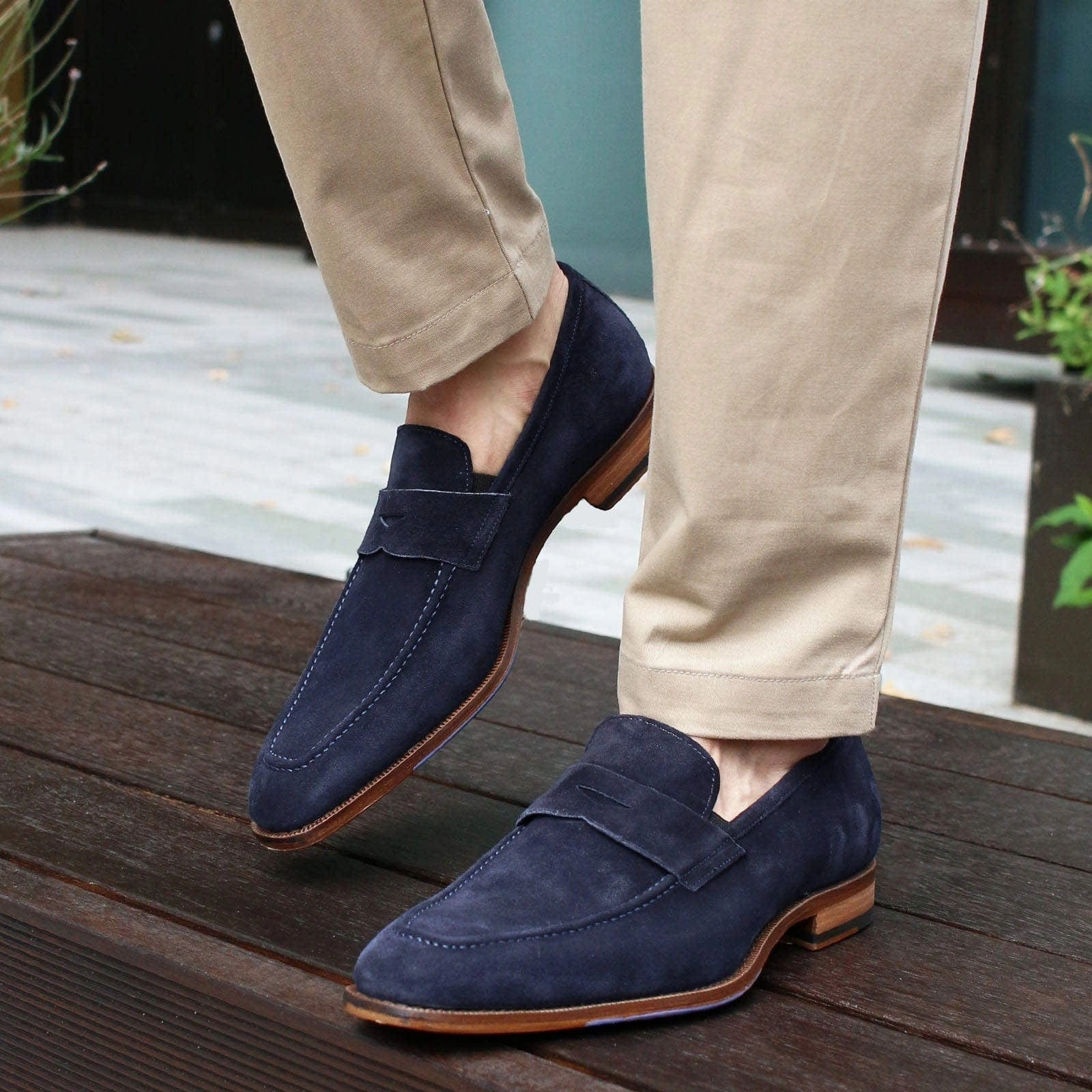 Freddy Loafers Hampton Penny Loafer Navy Blue Suede