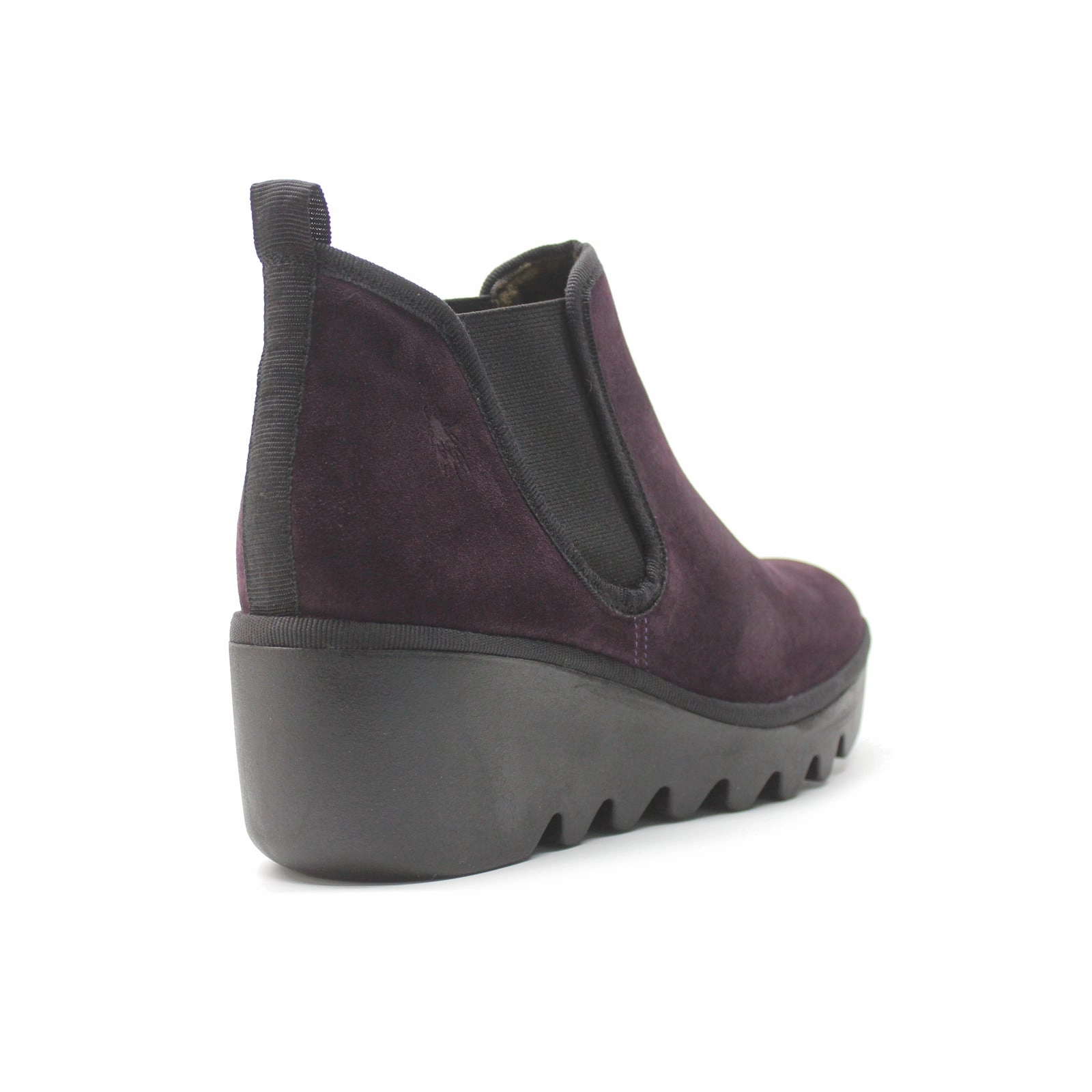 Fly London BYNE349FLY Suede Women's Slip On Purple Boots Water Proof Chelsea Boots