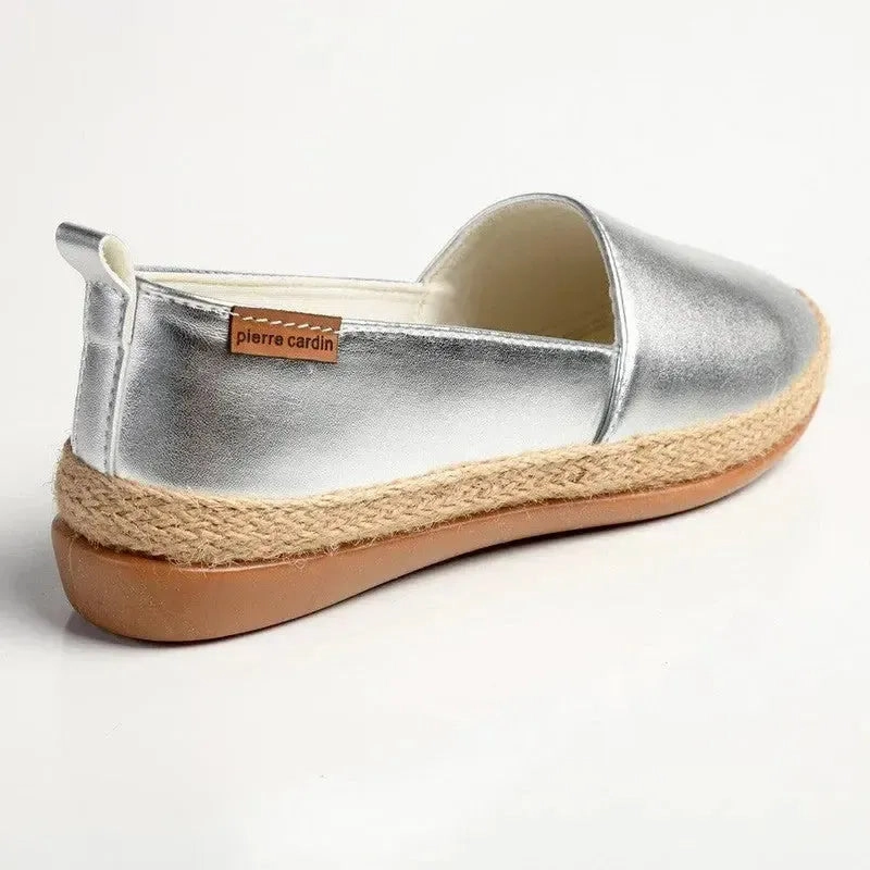 Alternative To Brogues Pierre Cardin St Tropez Espadrille Slip On - Silver
