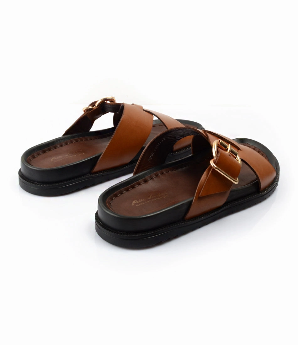 Torino Leather Slippers - Tan Belgian Slippers