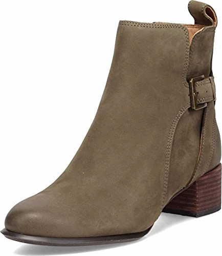 Vionic Women's Perry Sienna Leather Ankle Boot Shoes With Skater Dress