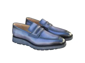 Loafers For Walking Leather Penny Loafer in Chunky Sole