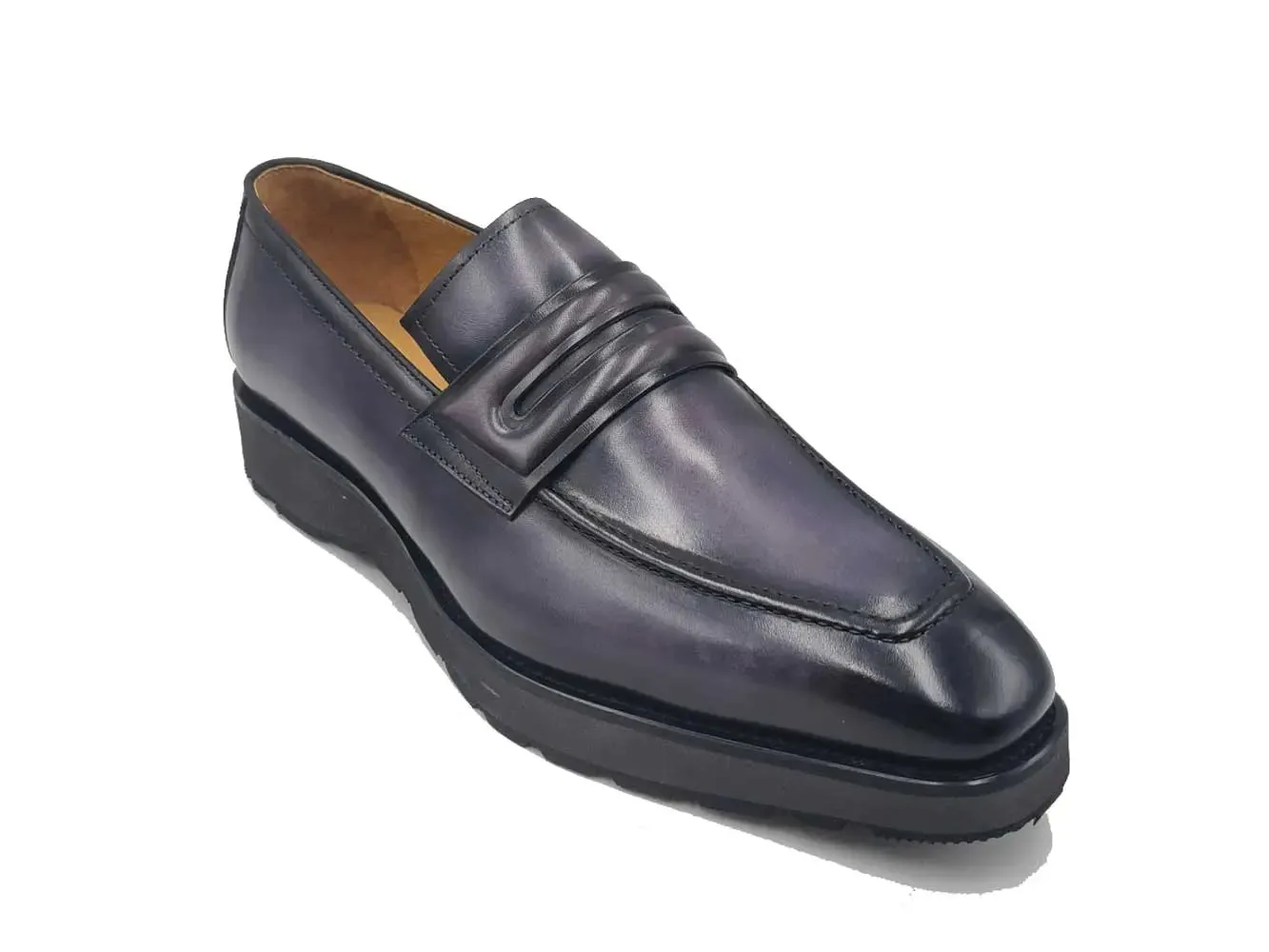 Leather Penny Loafer in Chunky Sole Wedding Loafers