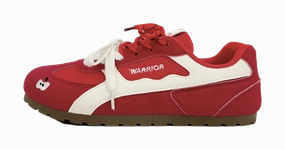 Warrior Cherries Rich Jam Red Abrasion Resistant Slip Resistant Low Top Casual Shoes Women's Red Beige Cheap Climbing Shoes Australia