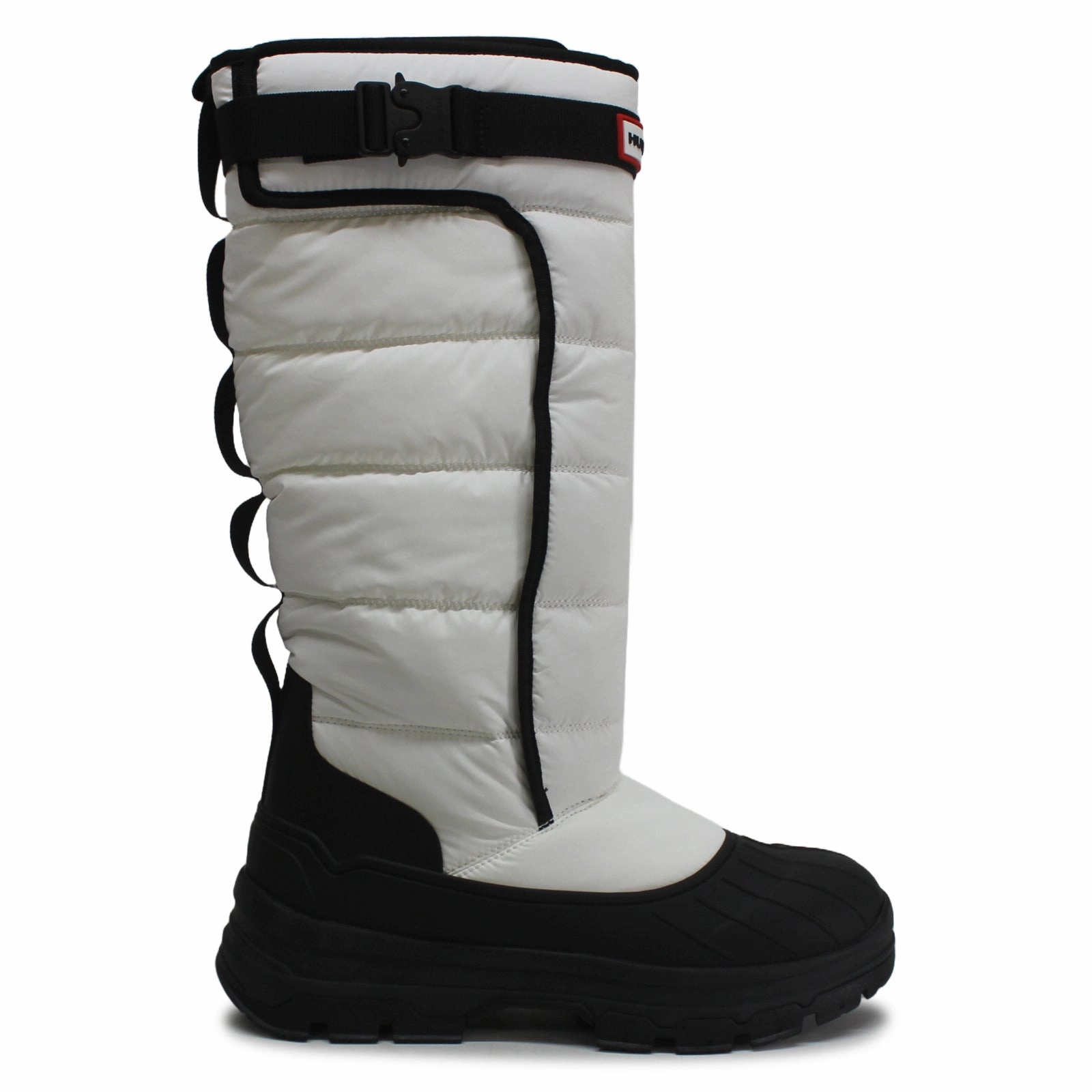 Khombu Hunter Tall Buckle Snow Synthetic Textile Women's Calf Length White Black Boots