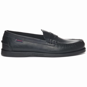 Tassel Leather Loafers Dolphin Waxed -  Total Black