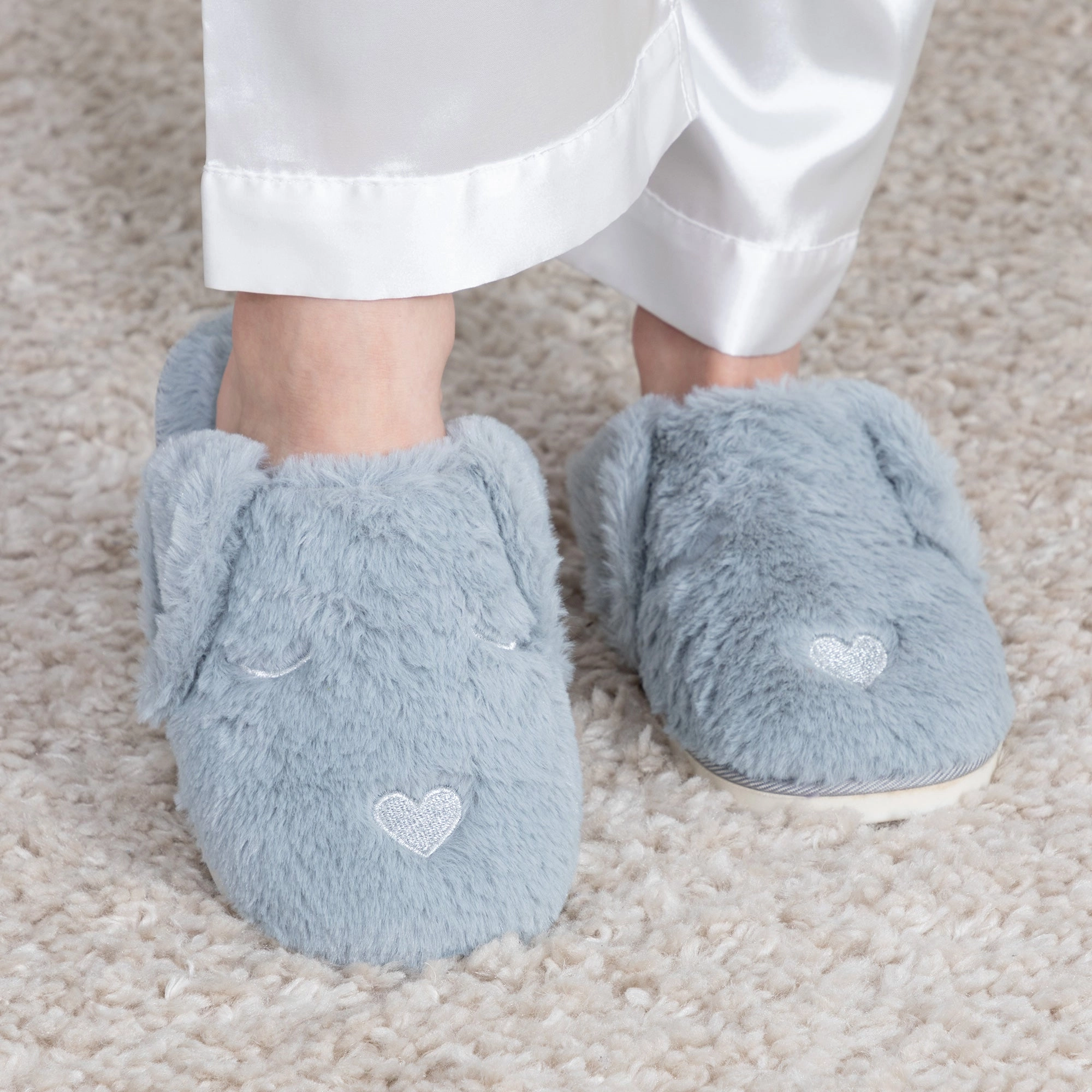 Floppy Ear Dog Fuzzy Slippers Jack The Skeleton Slippers