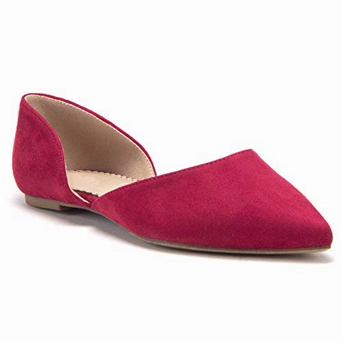 Women's Hedy-02 Pointed Toe Slip On D'Orsay Cut Out Ballet Flats Shoes Flat Insoles For Shoes