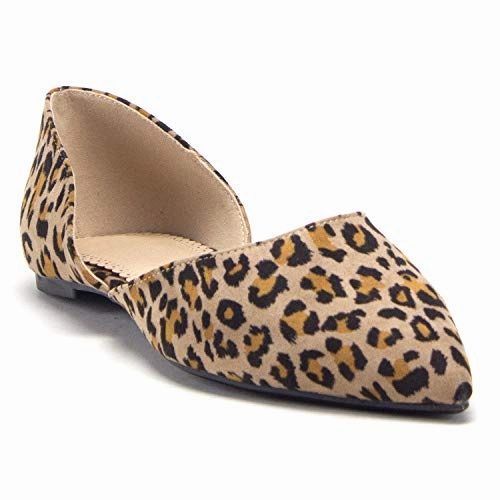 Gold Ballet Flat Shoes Women's Hedy-02 Pointed Toe Slip On D'Orsay Cut Out Ballet Flats Shoes