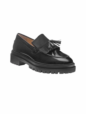 Flat Shoes That Look Good With Dresses Women's Plain Loafers,Black