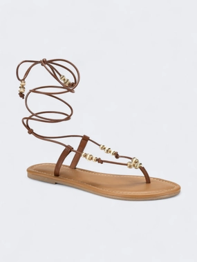 Training Shoes For Feet Women's Strappy Leather Plain Slippers,Camel