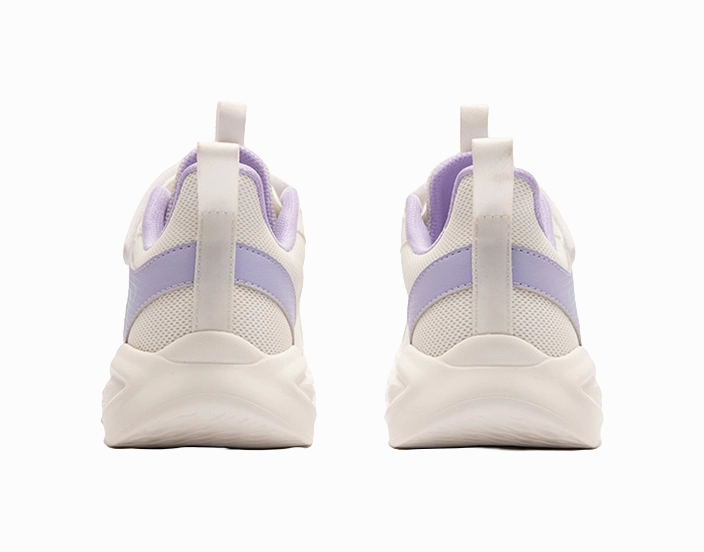 XTEP Health Growth Rebound Support Breathable Slip Resistant Low top Running Shoes Sail White Taro Purple 33 40 Kids' Plantar Running Shoes