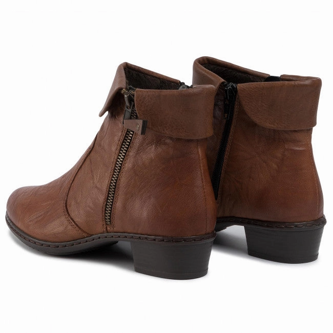 Dress Shoes High End Y07A8-22 Ankle Side Zip Cuff Chestnut