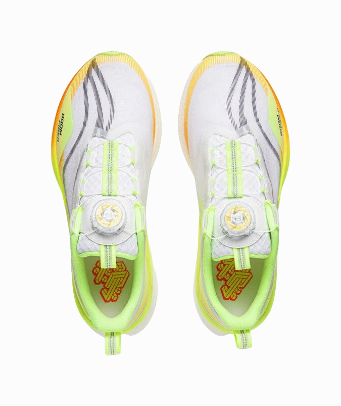 0 Drop Running Shoes LINING YOUNG Red Hare 8 PRO Anti Slip Wear Resistant Low Top Kids' Running Shoes White Yellow